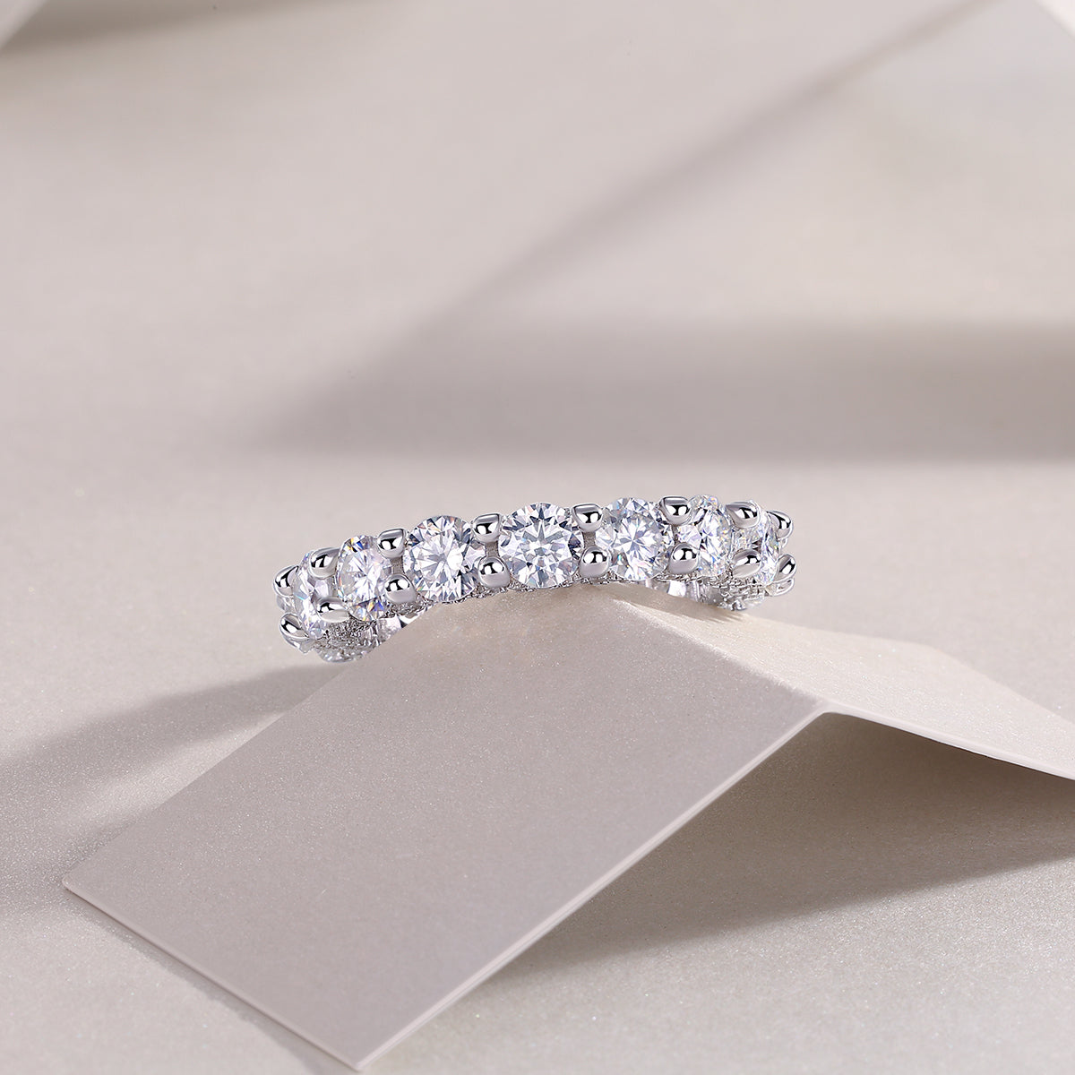 Carissie Round Shared Prong Full Eternity Wedding Band