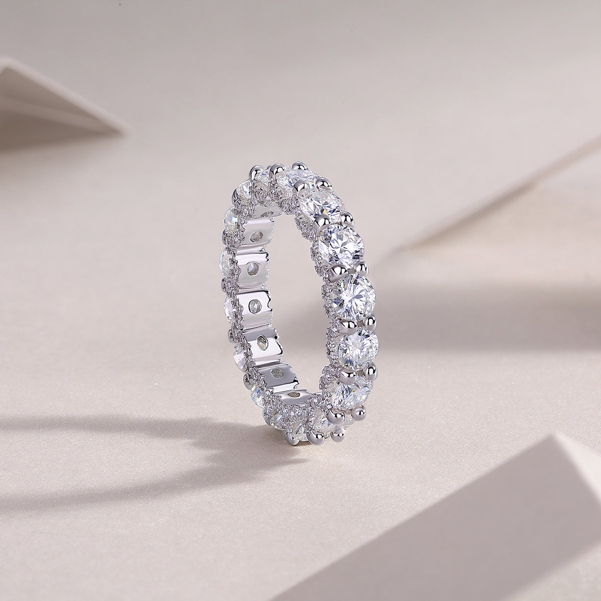 Carissie Round Shared Prong Full Eternity Wedding Band