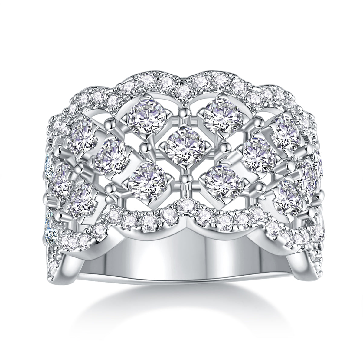 Carissie Ornate Filigree Cluster Lattice Cocktail Ring