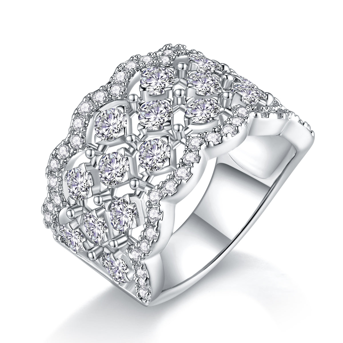 Carissie Ornate Filigree Cluster Lattice Cocktail Ring