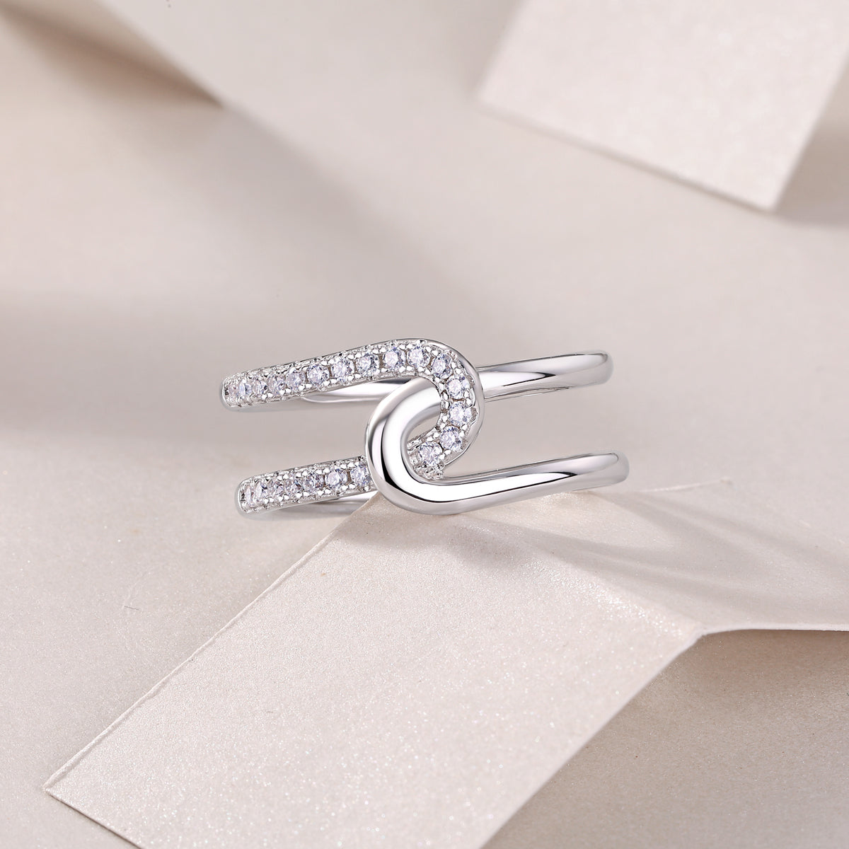 Carissie Classic Twist Knot Cluster Statement Ring