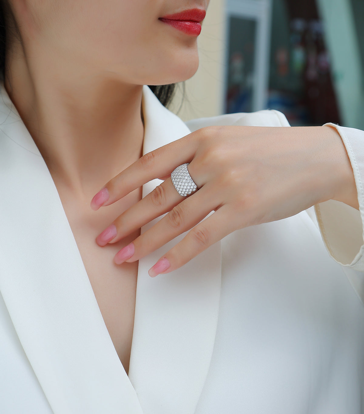 Carissie Classic Multi-Row Cluster Statement Ring