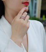 Carissie Elegant Crisscross Pave Multi-Band Statement Ring