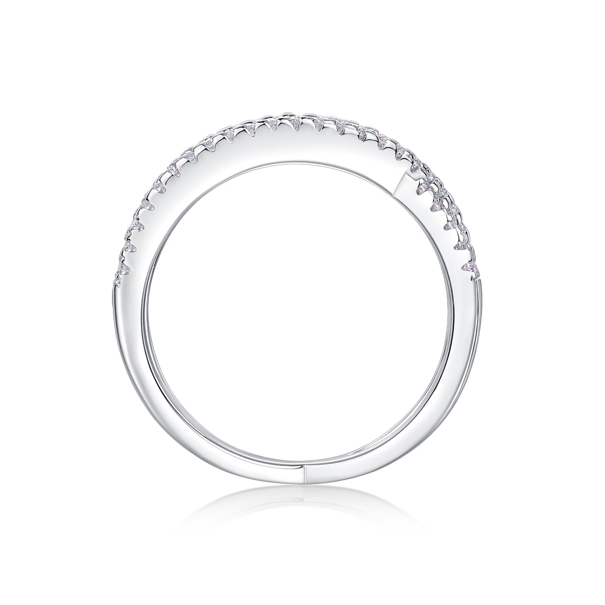 Carissie Elegant Crisscross Pave Multi-Band Statement Ring