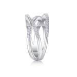 Carissie Elegant Crisscross Pave Multi-Band Statement Ring