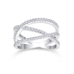 Carissie Elegant Crisscross Pave Multi-Band Statement Ring