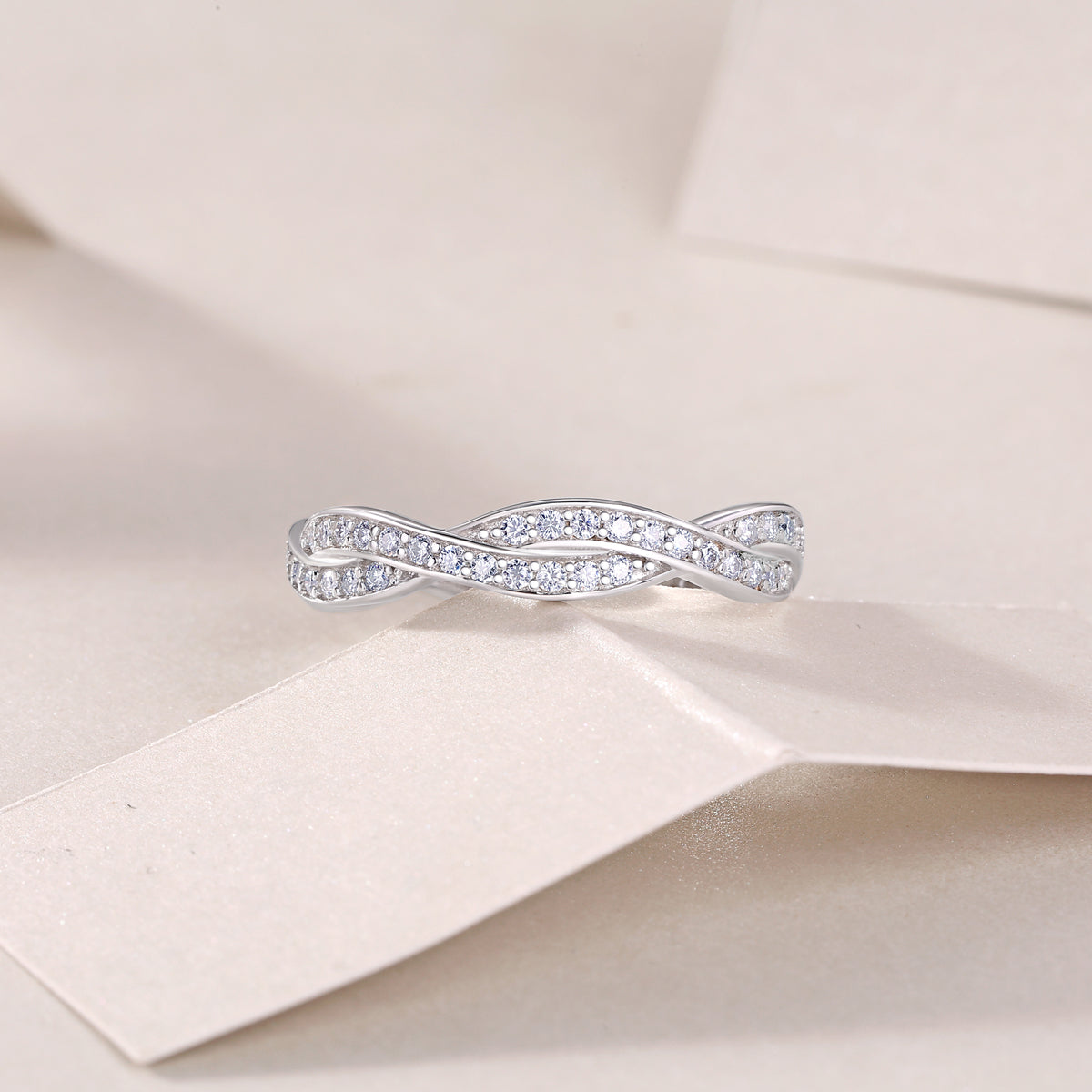 Carissie Vintage Twist Intertwined Double Row Eternity Band
