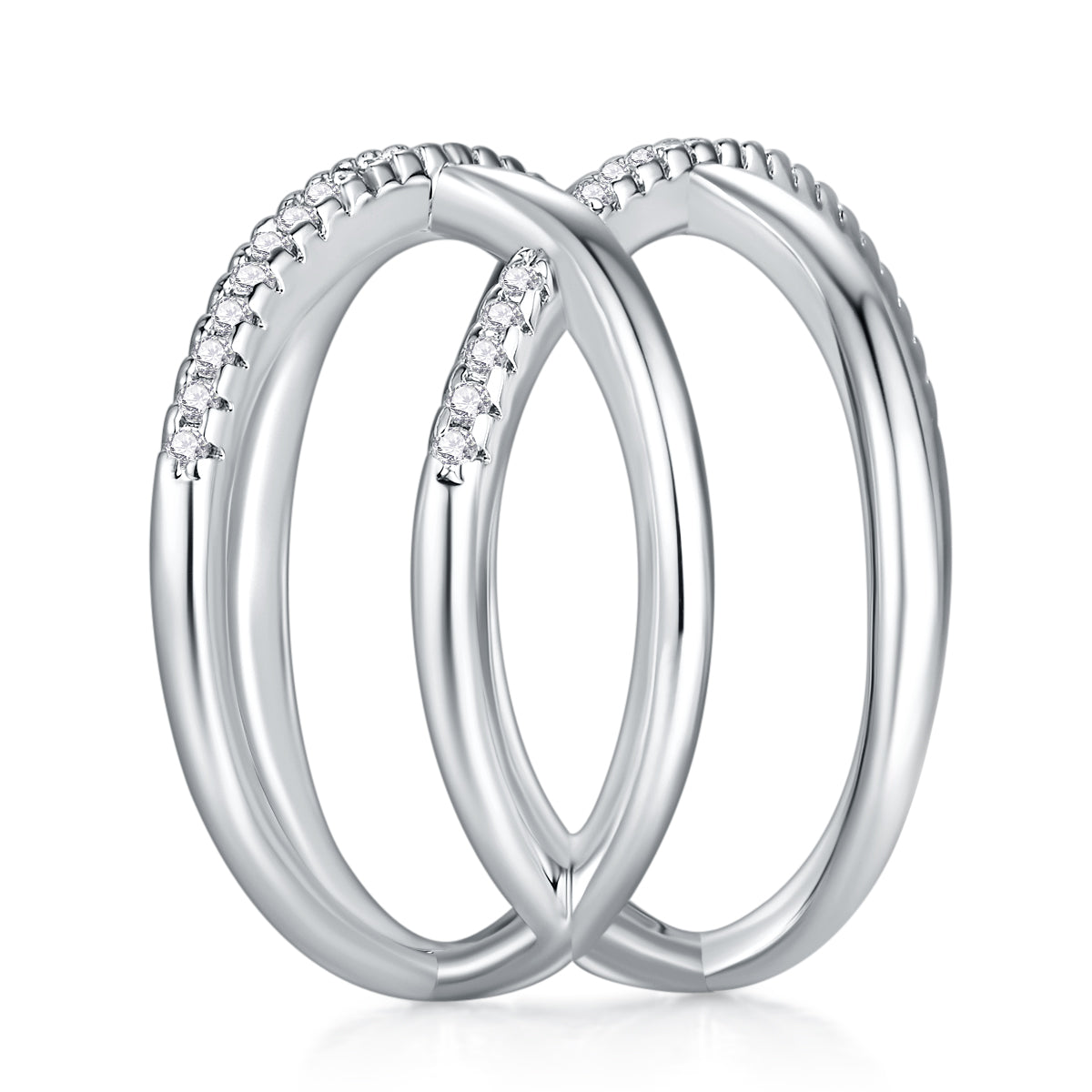 Carissie Twisted Interlocking Pavé Fashion Statement Ring