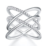 Carissie Twisted Interlocking Pavé Fashion Statement Ring
