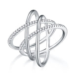 Carissie Twisted Interlocking Pavé Fashion Statement Ring