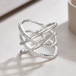 Carissie Twisted Interlocking Pavé Fashion Statement Ring