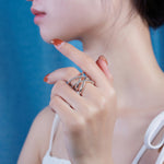 Carissie Twisted Interlocking Pavé Fashion Statement Ring