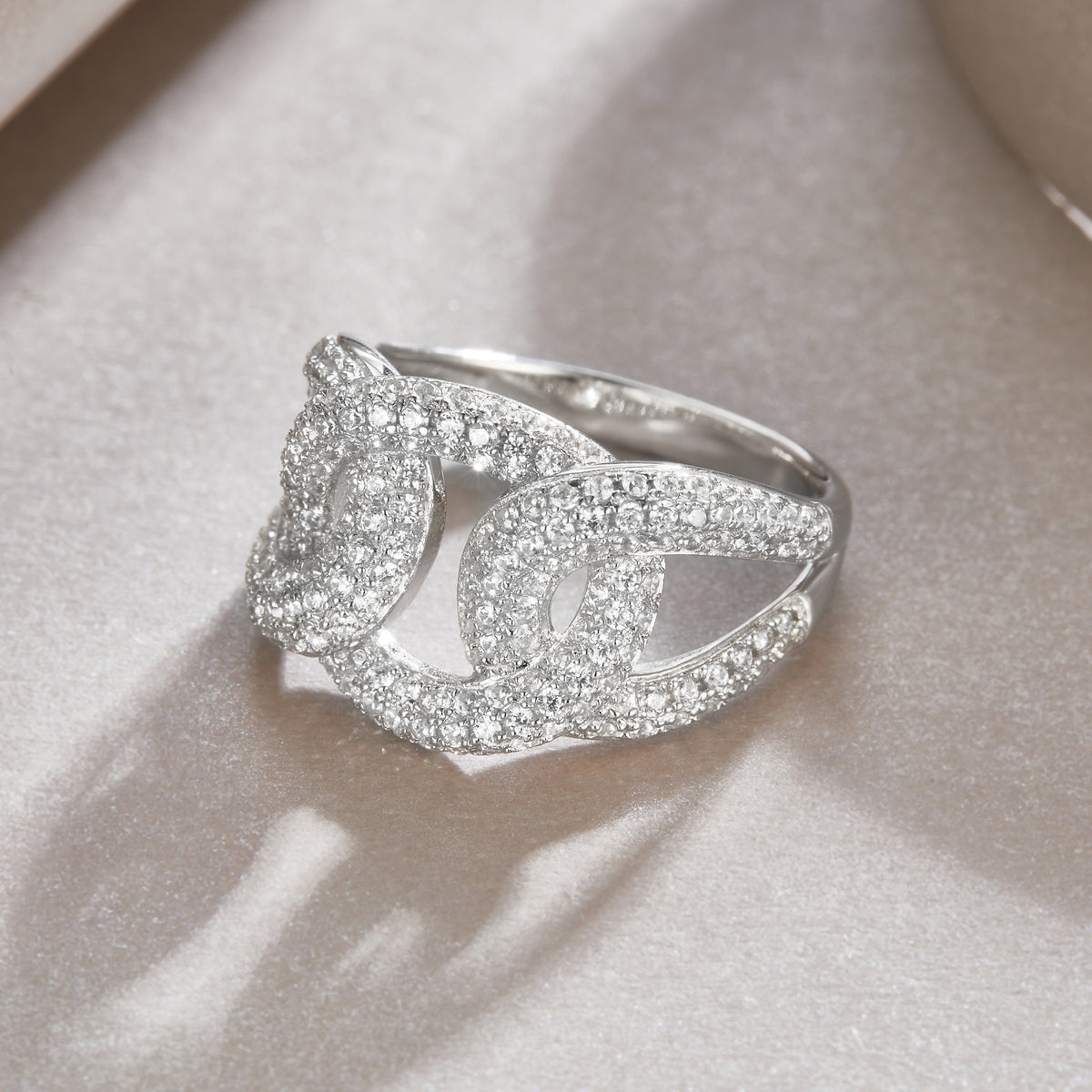 Carissie Intertwined Knot Cluster Cocktail Ring