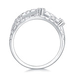 Carissie Vintage Crisscross Multi-Row Cluster Statement Ring
