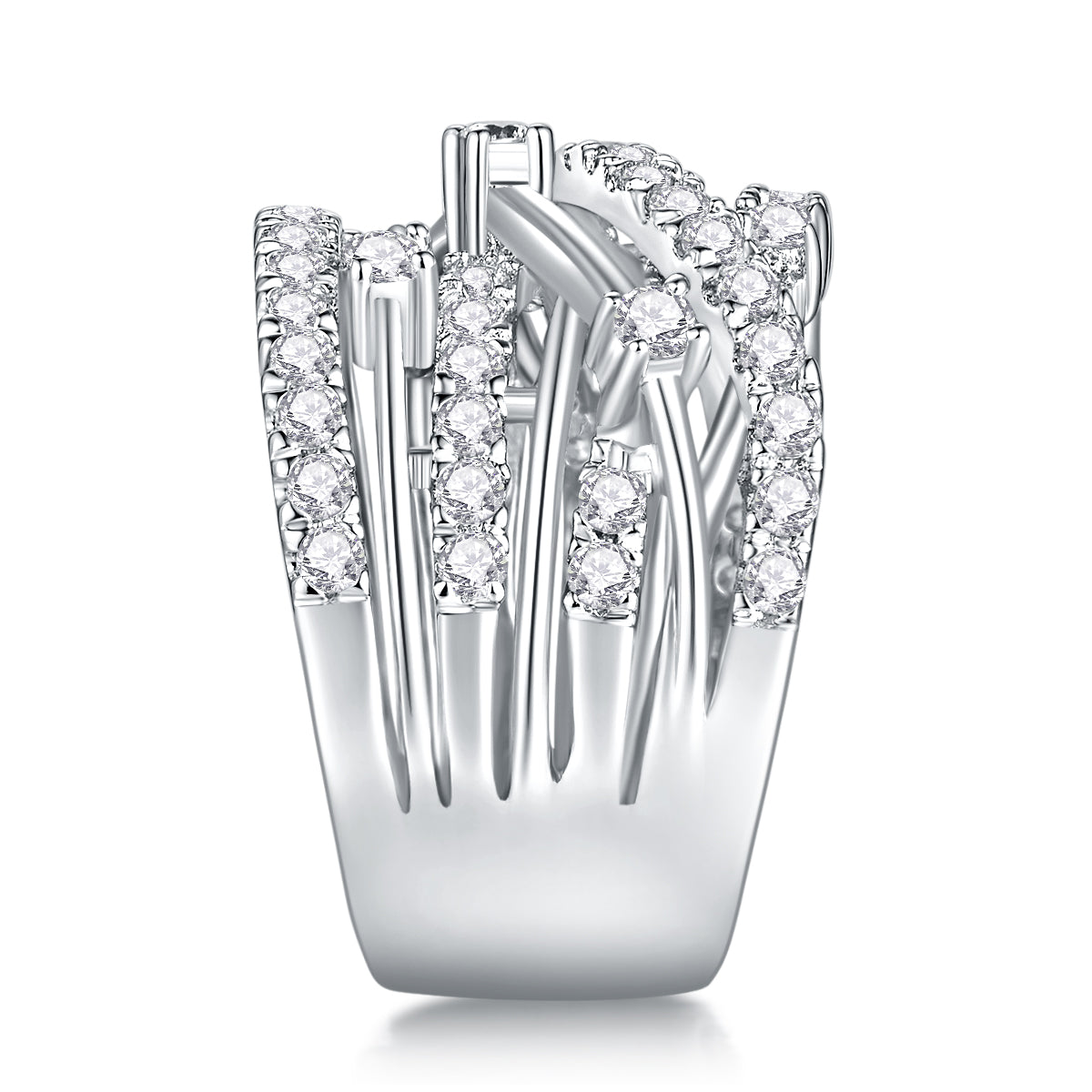 Carissie Vintage Crisscross Multi-Row Cluster Statement Ring