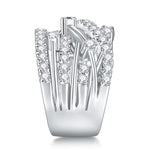 Carissie Vintage Crisscross Multi-Row Cluster Statement Ring