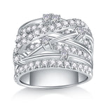 Carissie Vintage Crisscross Multi-Row Cluster Statement Ring