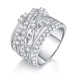 Carissie Vintage Crisscross Multi-Row Cluster Statement Ring