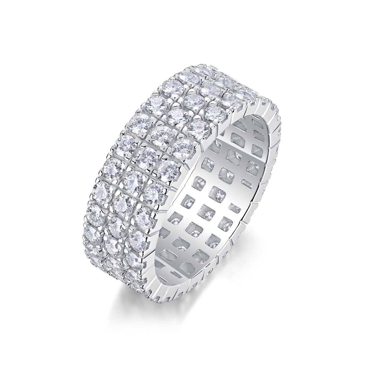 Carissie Classic Multi-Row Full Pave Wedding Band