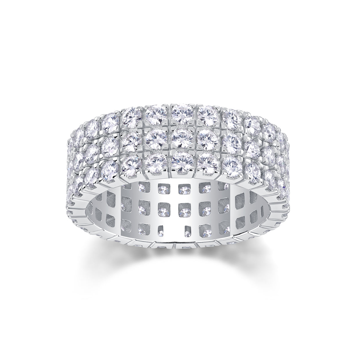 Carissie Classic Multi-Row Full Pave Wedding Band