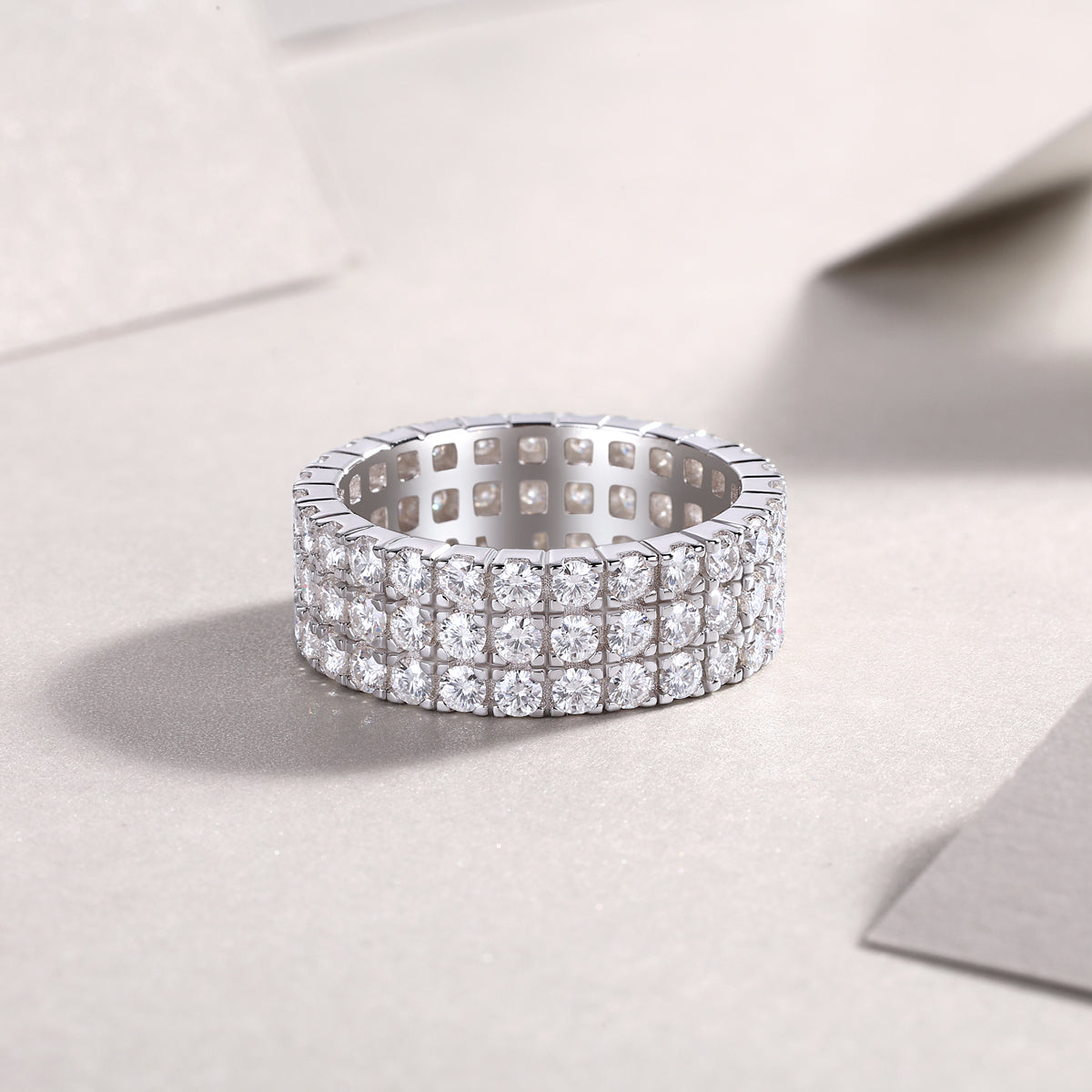 Carissie Classic Multi-Row Full Pave Wedding Band