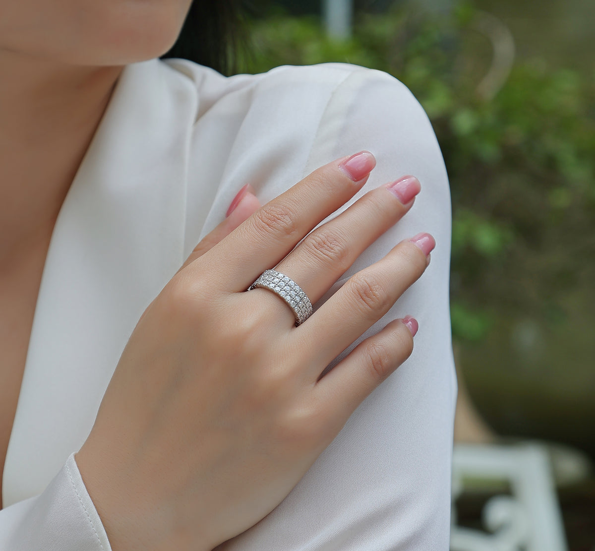 Carissie Classic Multi-Row Full Pave Wedding Band