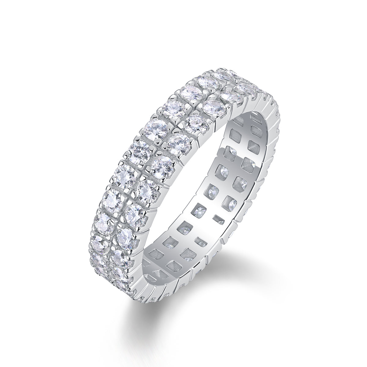 Carissie Classic Double Row Channel Eternity Band