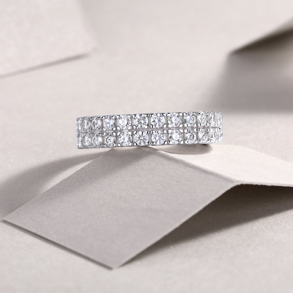 Carissie Classic Double Row Channel Eternity Band