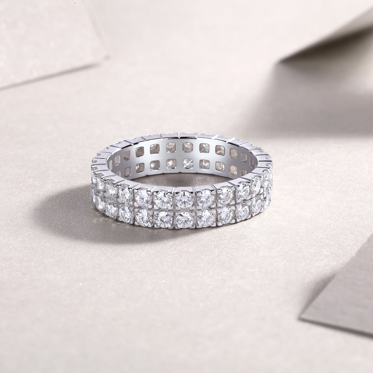 Carissie Classic Double Row Channel Eternity Band