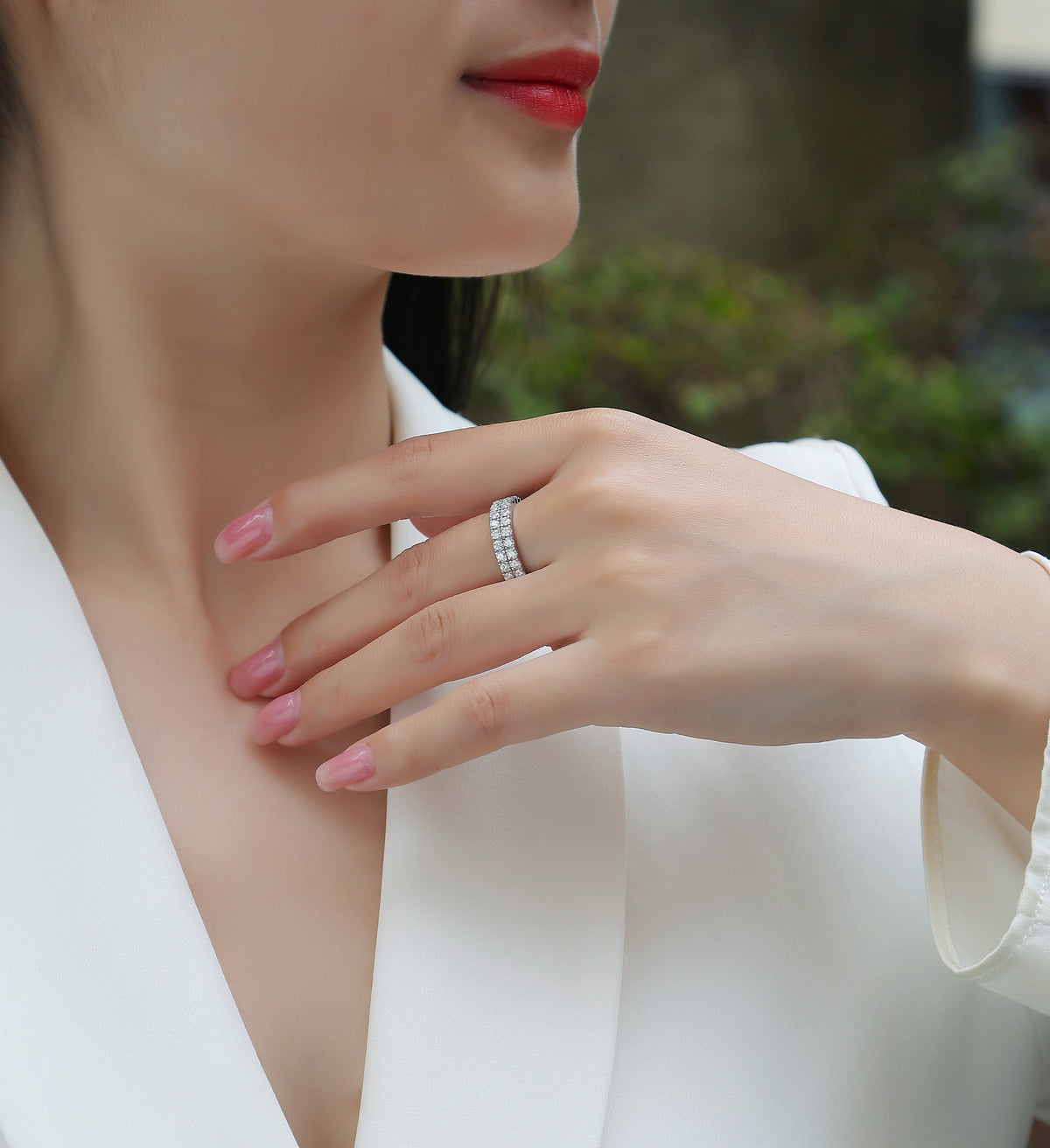 Carissie Classic Double Row Channel Eternity Band