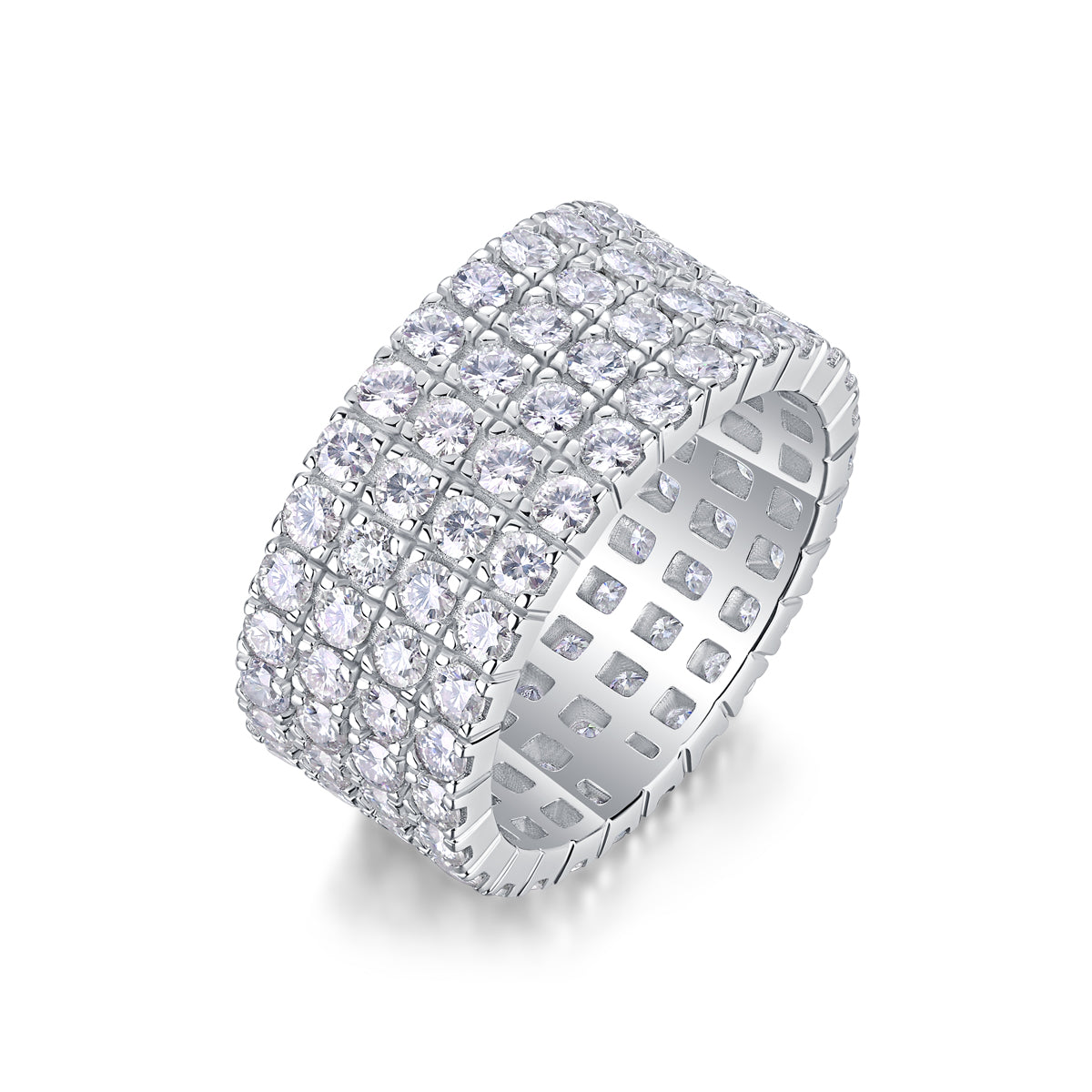 Carissie Elegant Multi-Row Pave Cluster Statement Band