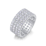 Carissie Elegant Multi-Row Pave Cluster Statement Band
