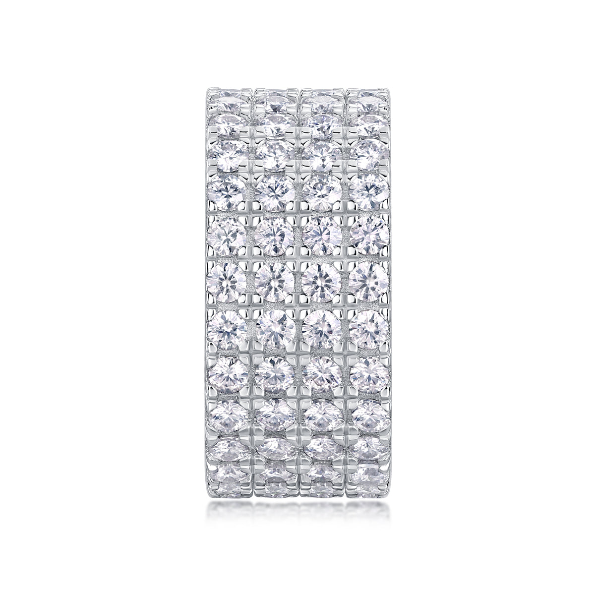 Carissie Elegant Multi-Row Pave Cluster Statement Band