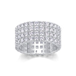 Carissie Elegant Multi-Row Pave Cluster Statement Band