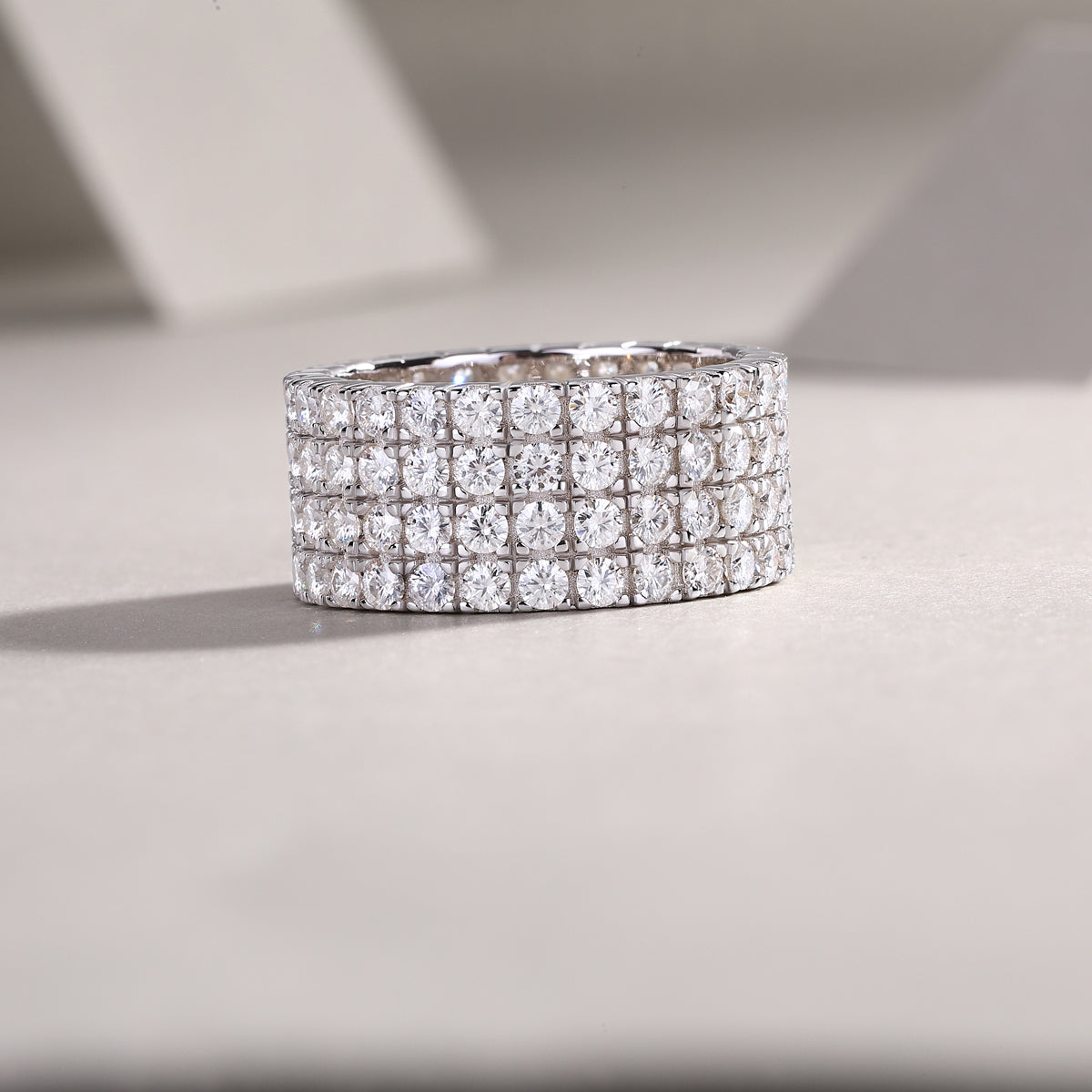 Carissie Elegant Multi-Row Pave Cluster Statement Band