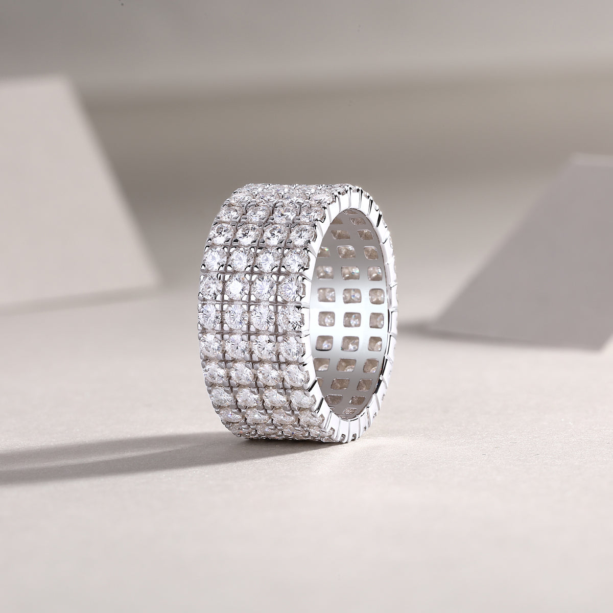 Carissie Elegant Multi-Row Pave Cluster Statement Band