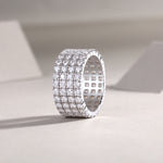 Carissie Elegant Multi-Row Pave Cluster Statement Band