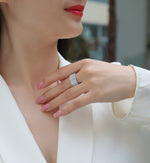 Carissie Elegant Multi-Row Pave Cluster Statement Band