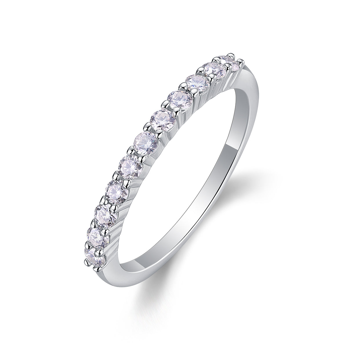 Carissie Elegant Half Eternity Prong Set Wedding Band