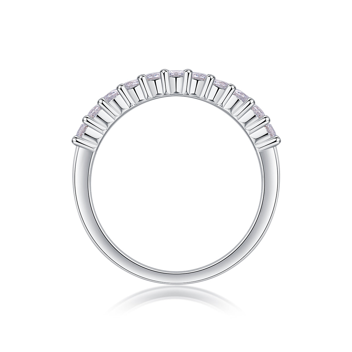 Carissie Elegant Half Eternity Prong Set Wedding Band
