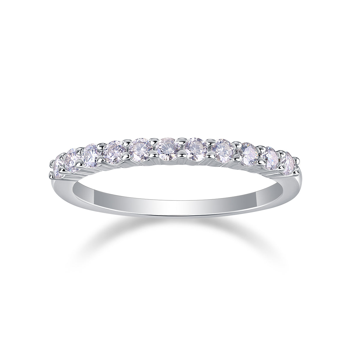 Carissie Elegant Half Eternity Prong Set Wedding Band