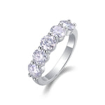 Carissie Classic Round Prong Cluster Wedding Band