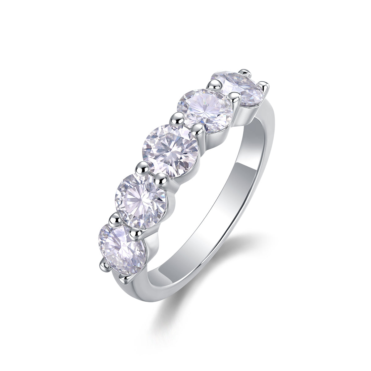 Carissie Classic Round Prong Cluster Wedding Band