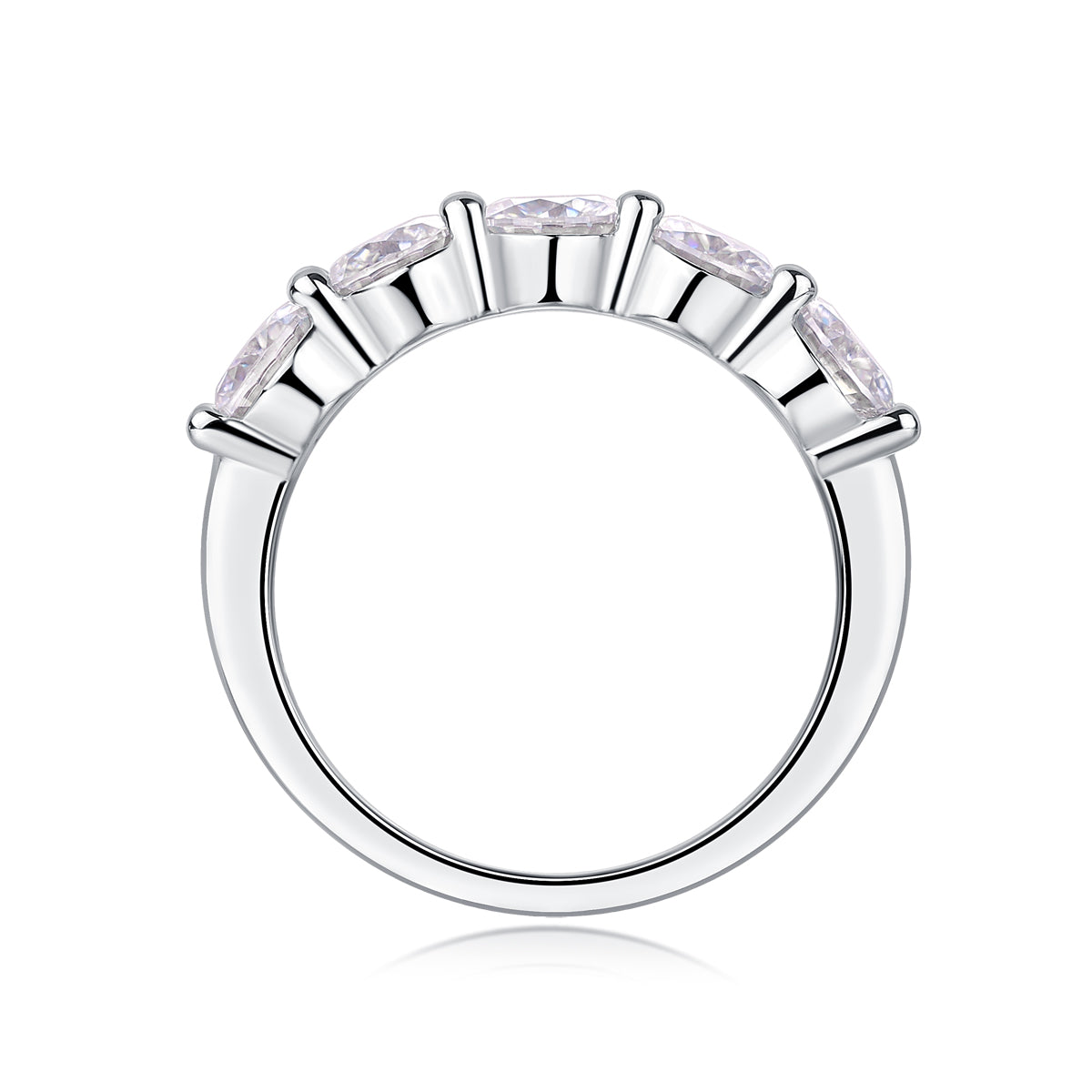 Carissie Classic Round Prong Cluster Wedding Band