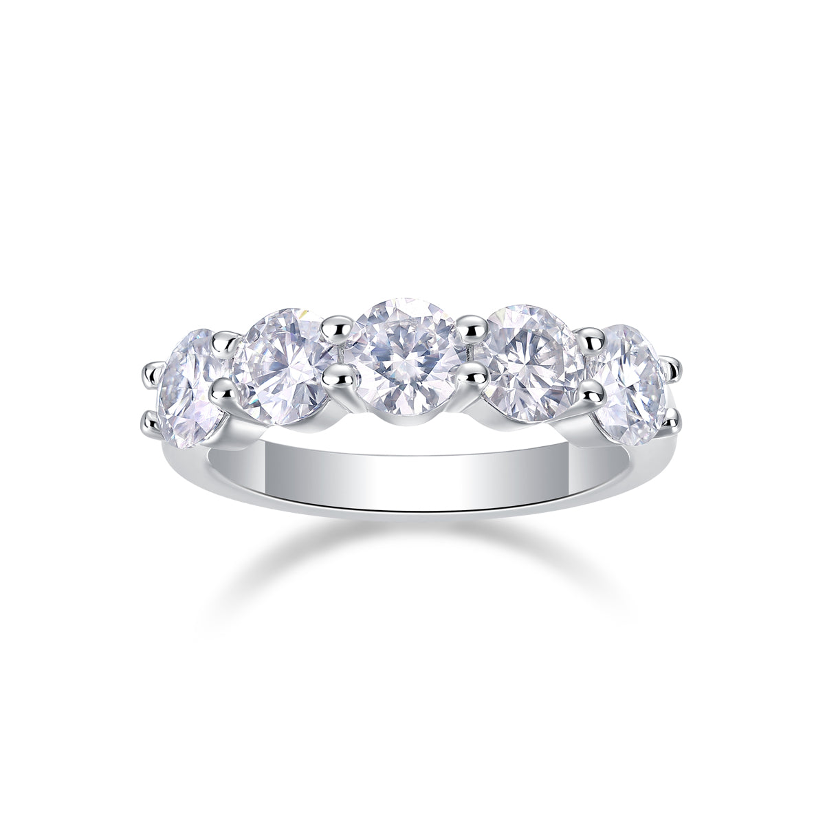 Carissie Classic Round Prong Cluster Wedding Band