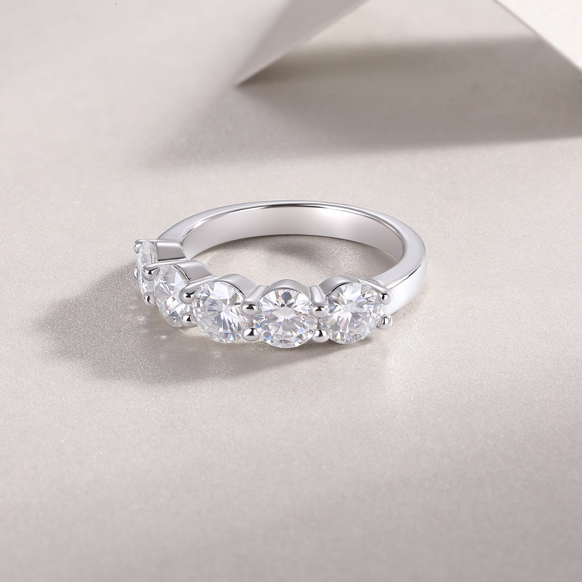 Carissie Classic Round Prong Cluster Wedding Band
