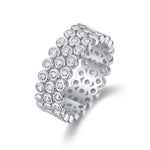 Carissie Vintage Multi-Row Bezel Cluster Eternity Band