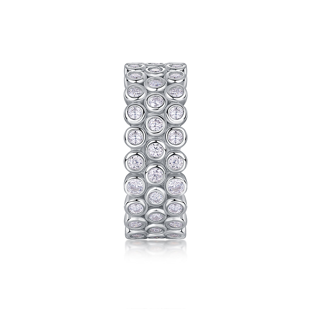 Carissie Vintage Multi-Row Bezel Cluster Eternity Band