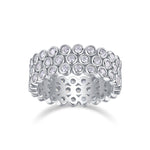 Carissie Vintage Multi-Row Bezel Cluster Eternity Band