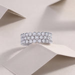 Carissie Vintage Multi-Row Bezel Cluster Eternity Band